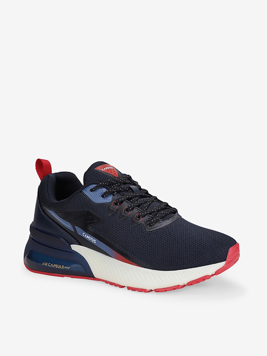 Men Navy Blue Navy Promote Memory Foam Lace-Up Running Shoes