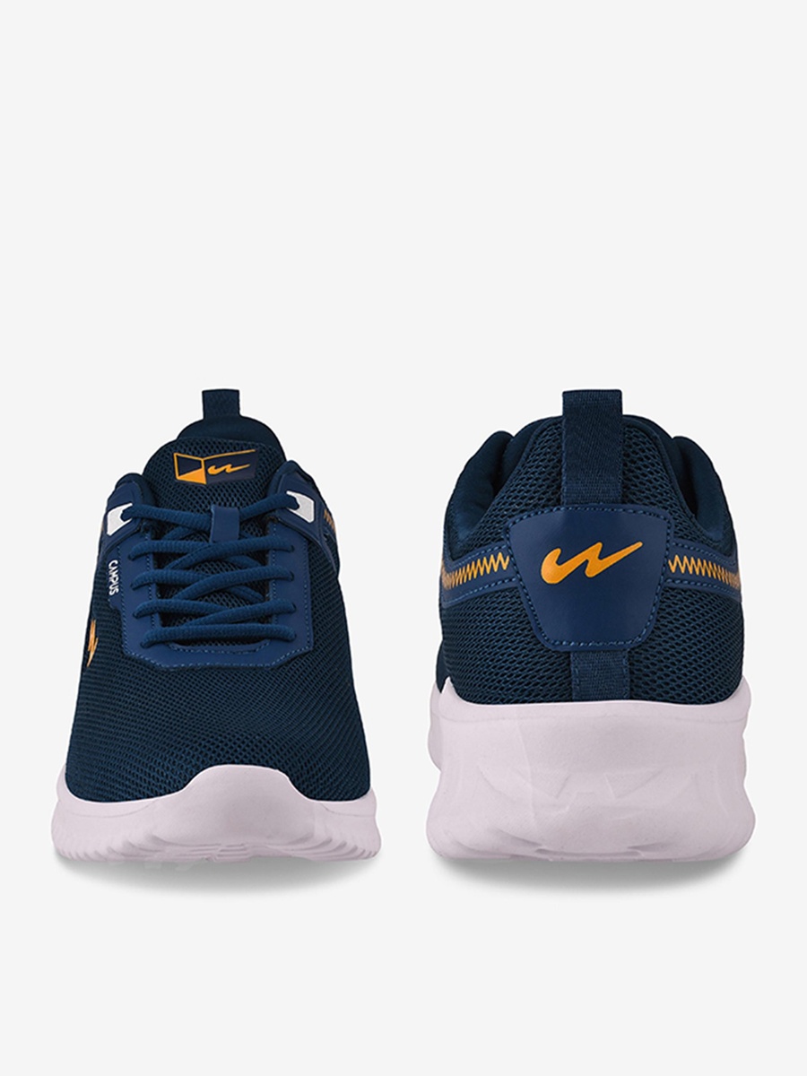 Men Blue Zig Die Cut EVA 4.5 Mm Lace-Up Running Shoes