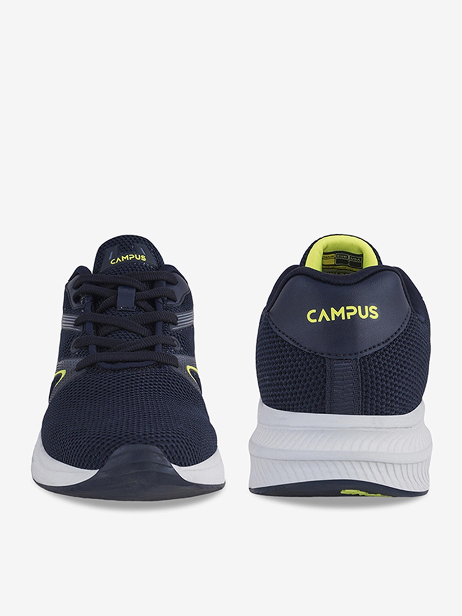 Men Navy Blue Navy Spake Die Cut Lace-Up Running Shoes