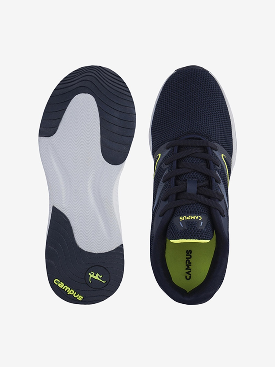 Men Navy Blue Navy Spake Die Cut Lace-Up Running Shoes