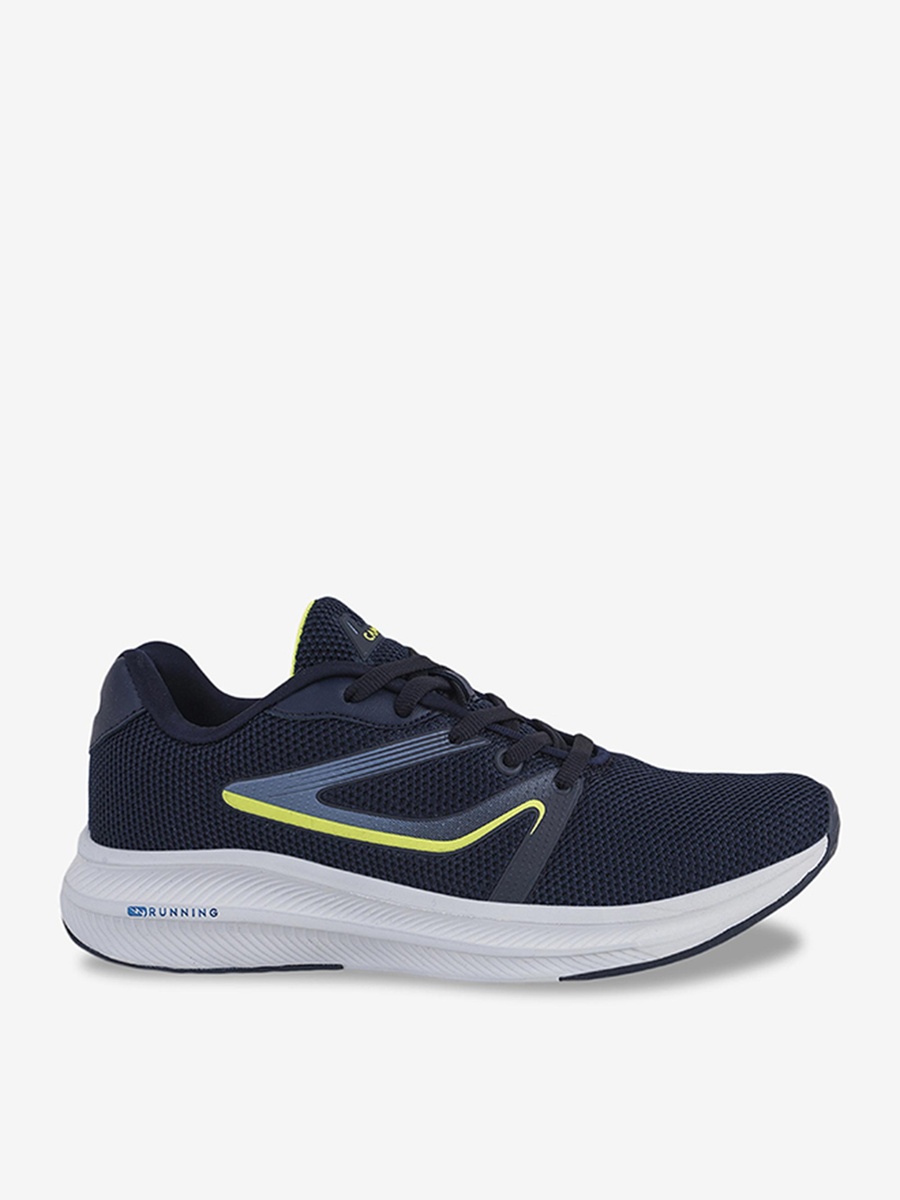 Men Navy Blue Navy Spake Die Cut Lace-Up Running Shoes