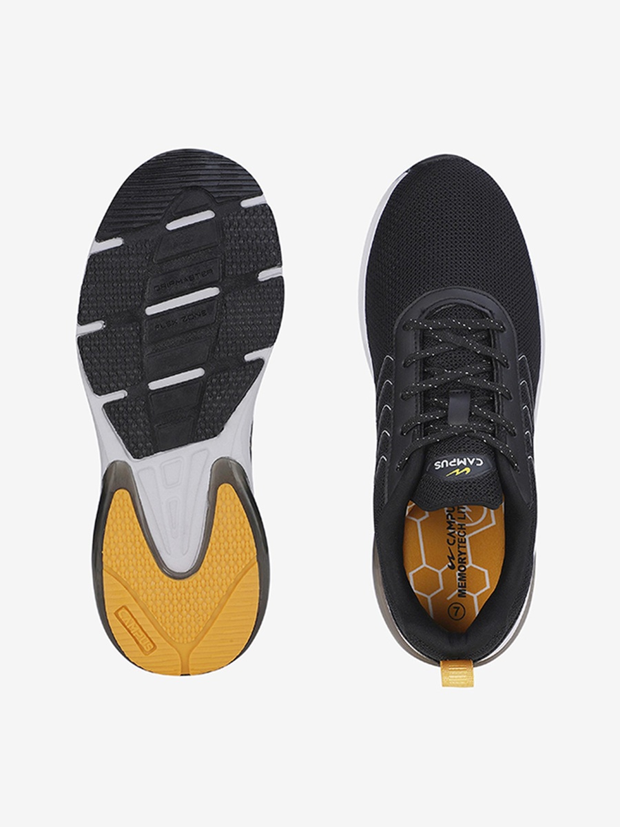 Men Black Brace Memory Foam Lace-Up Air Shoes