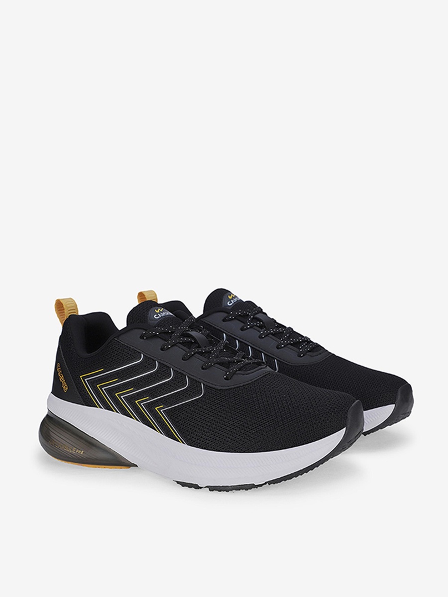 Men Black Brace Memory Foam Lace-Up Air Shoes