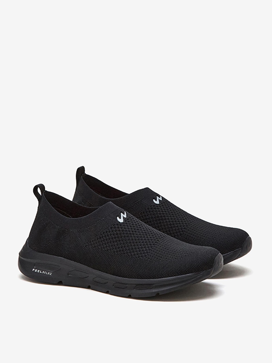 Men Black King Pro Memory Foam Slip-On Walking Shoes