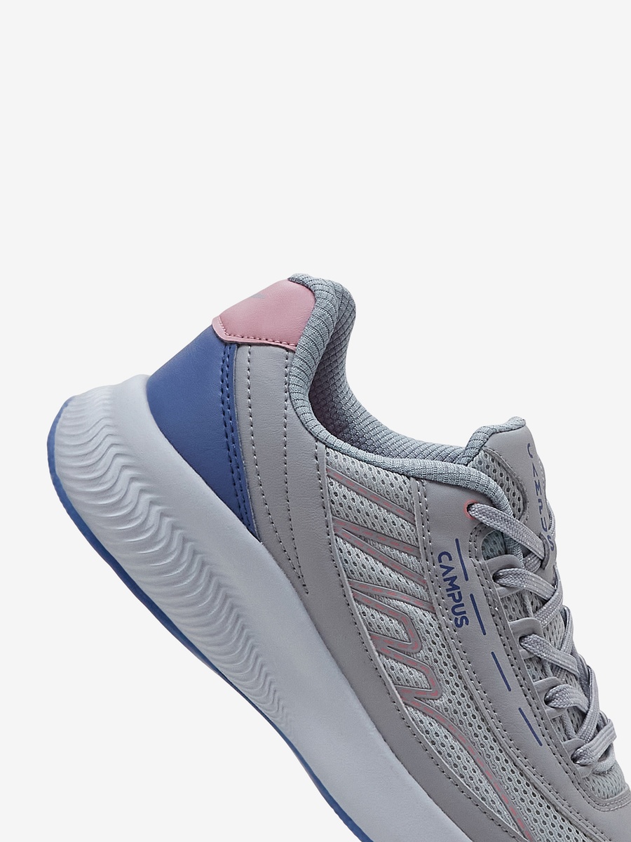 Light Grey Flair Memory Foam Lace-Up Running Shoes