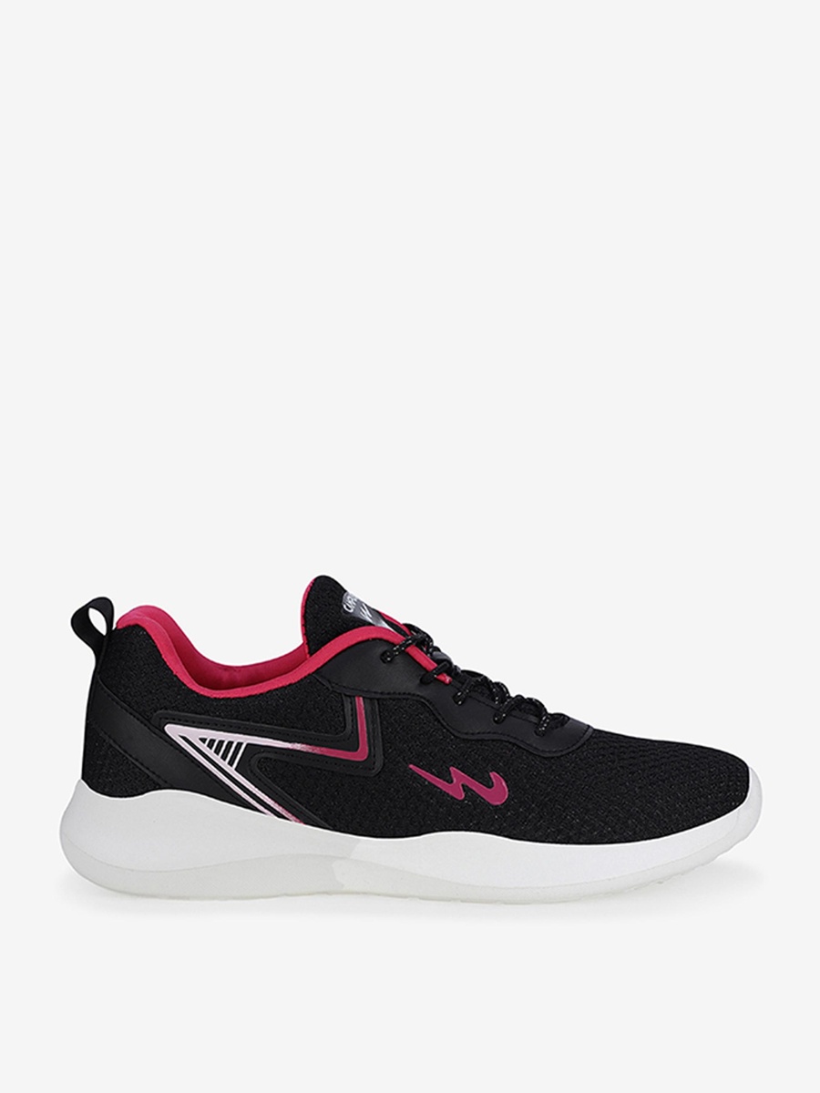 Black Bare Memory Foam Lace-Up Running Shoes