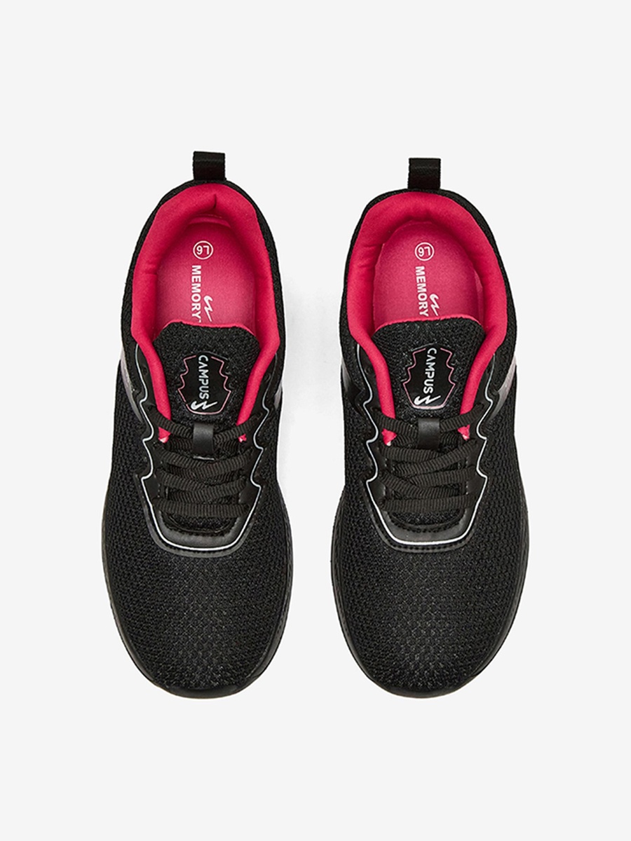 Black Rosa Advance Memory Foam Lace-Up Running Shoes