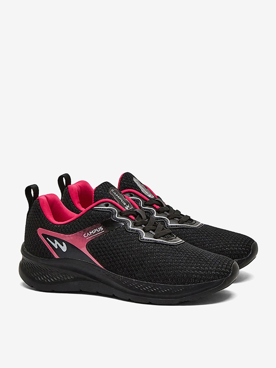 Black Rosa Advance Memory Foam Lace-Up Running Shoes