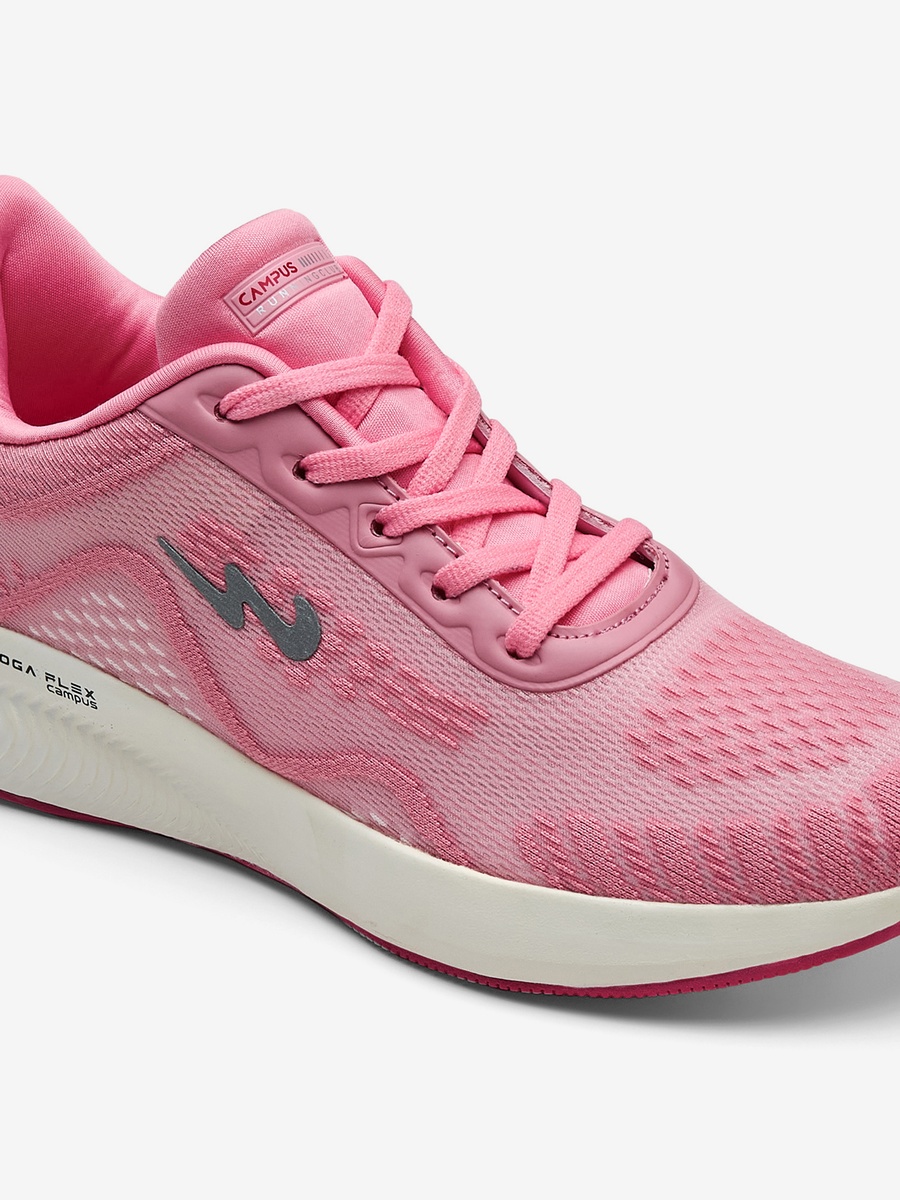 Pink Sprinkle Die Cut Lace-Up Running Shoes