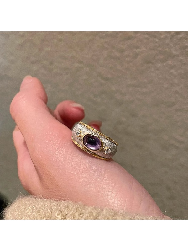 خاتم يد مزين بالجمشت