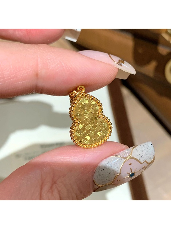 Gold Tone Gourd Pendant Necklace for Women