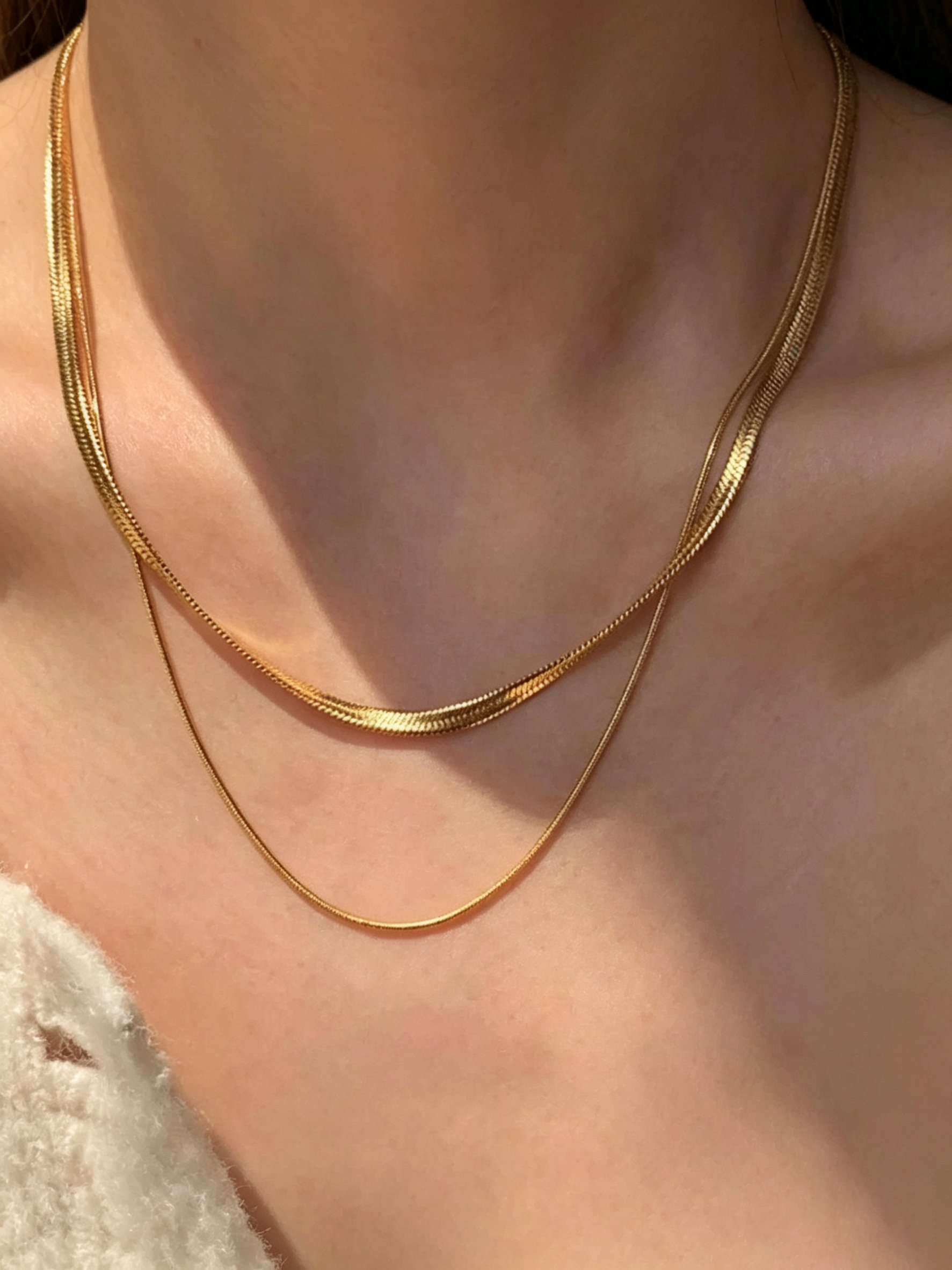 Gold Layered Necklace Set