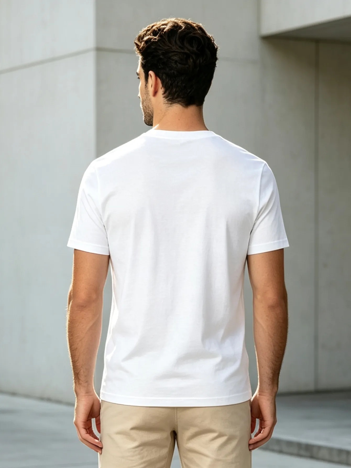 White Text Print Regular Fit T-Shirt