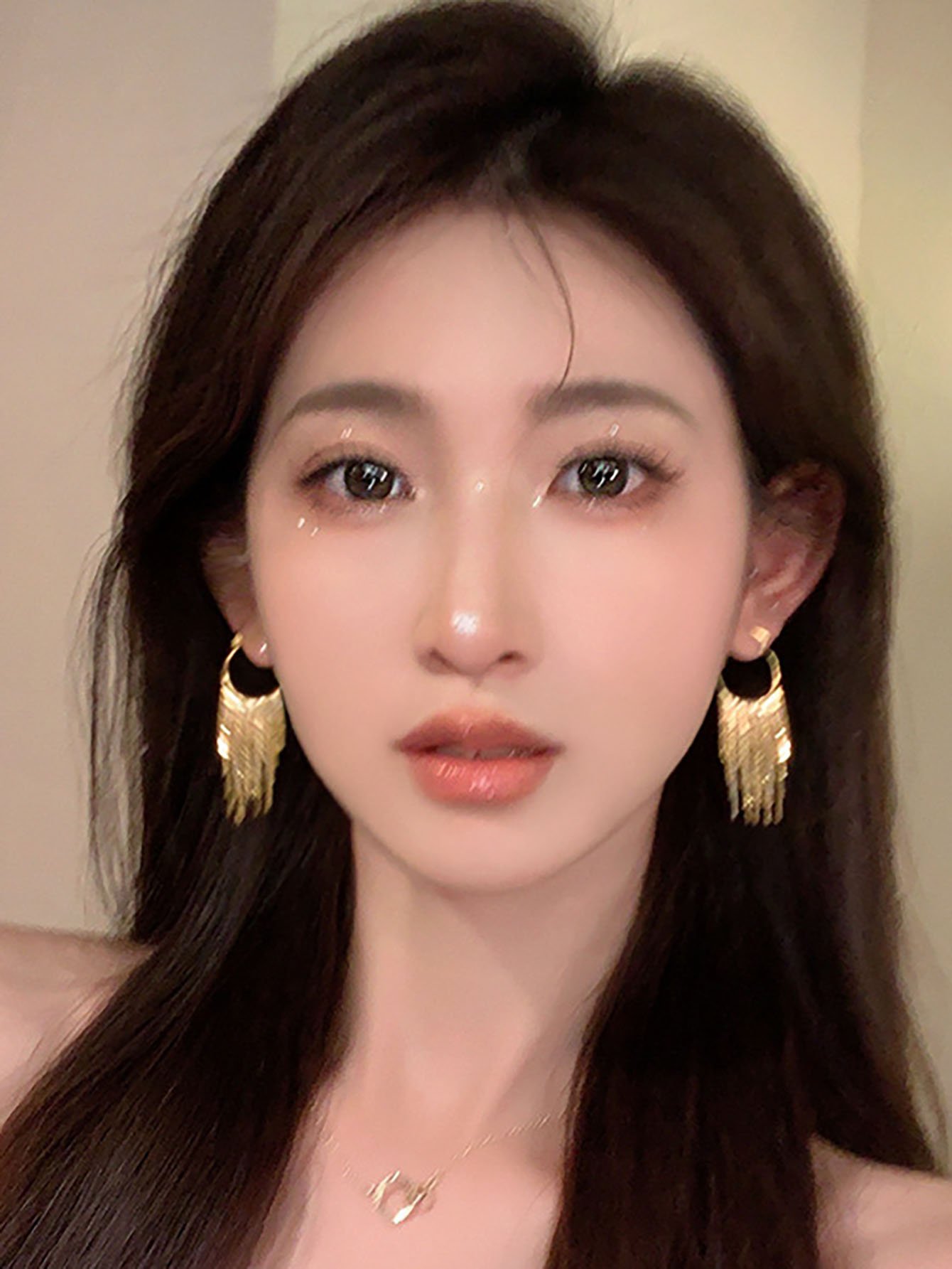 Gold Tassel Dangle Earrings for Everyday Wear - Versatile and Stylish.