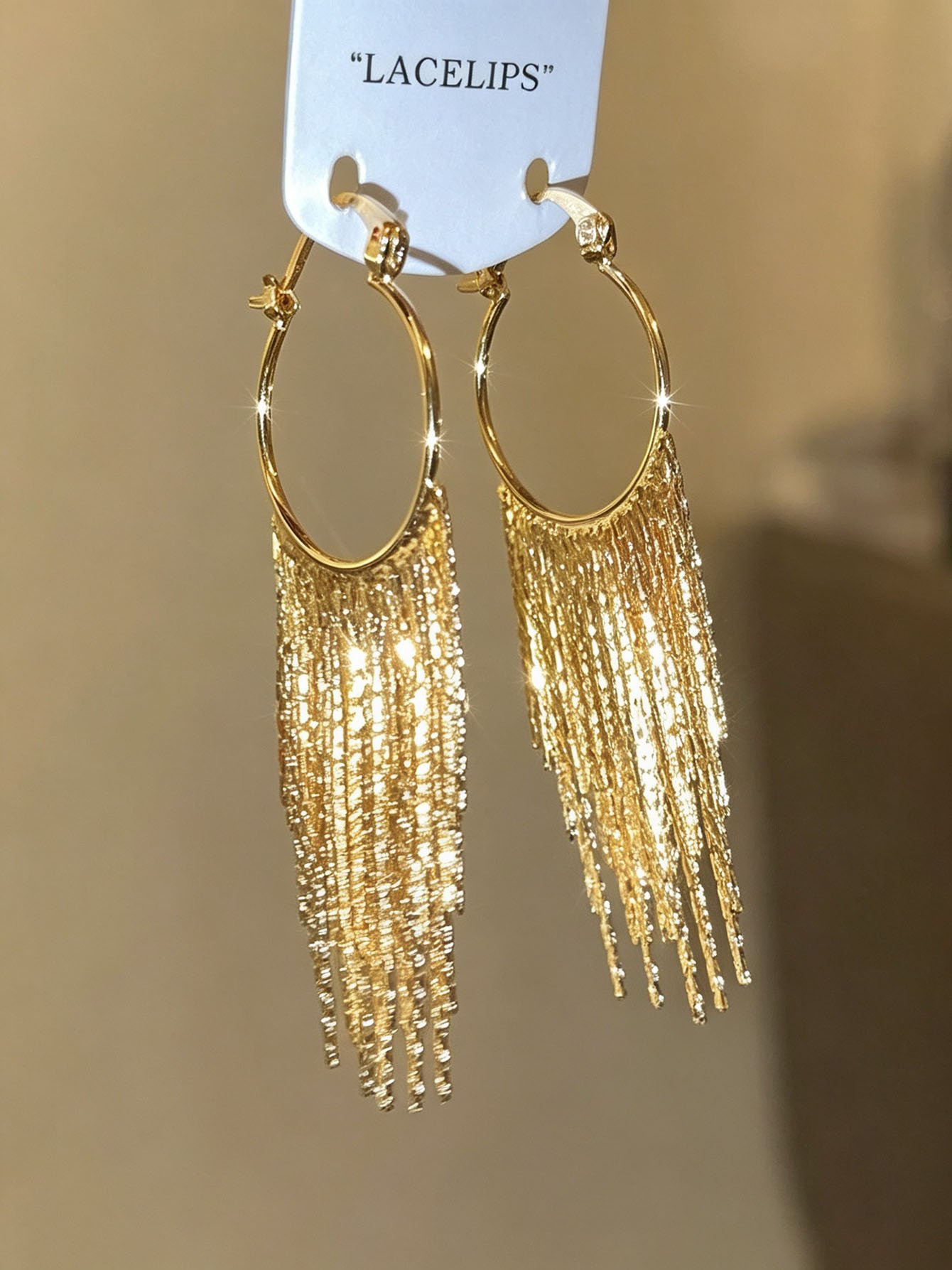 Gold Tassel Dangle Earrings for Everyday Wear - Versatile and Stylish.