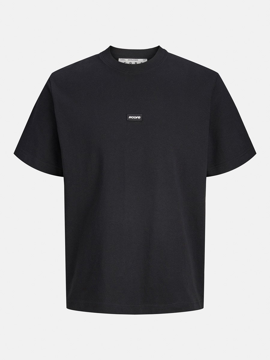 Black Crew Neck Badge Detail T-Shirt
