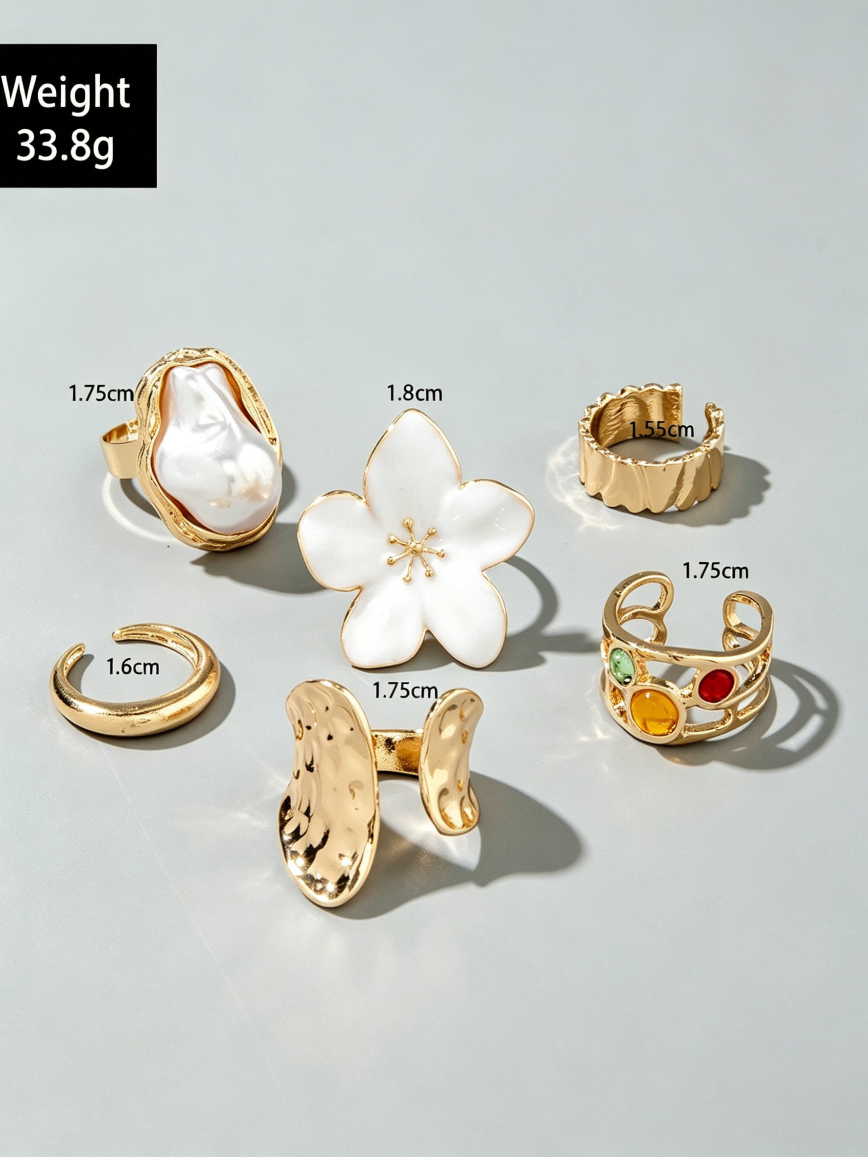 Gold Statement Ring Set
