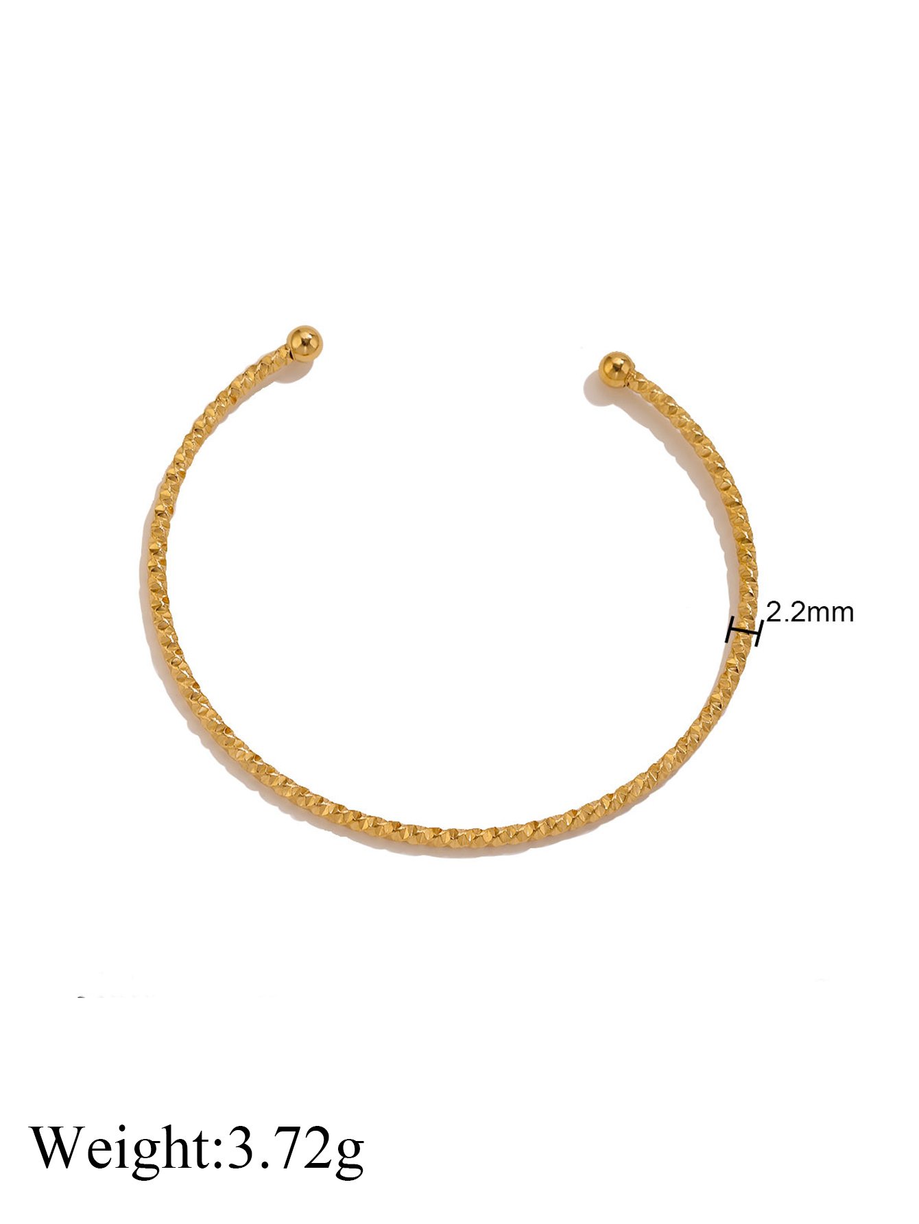 Gold Textured Open Cuff Bracelet for Women.