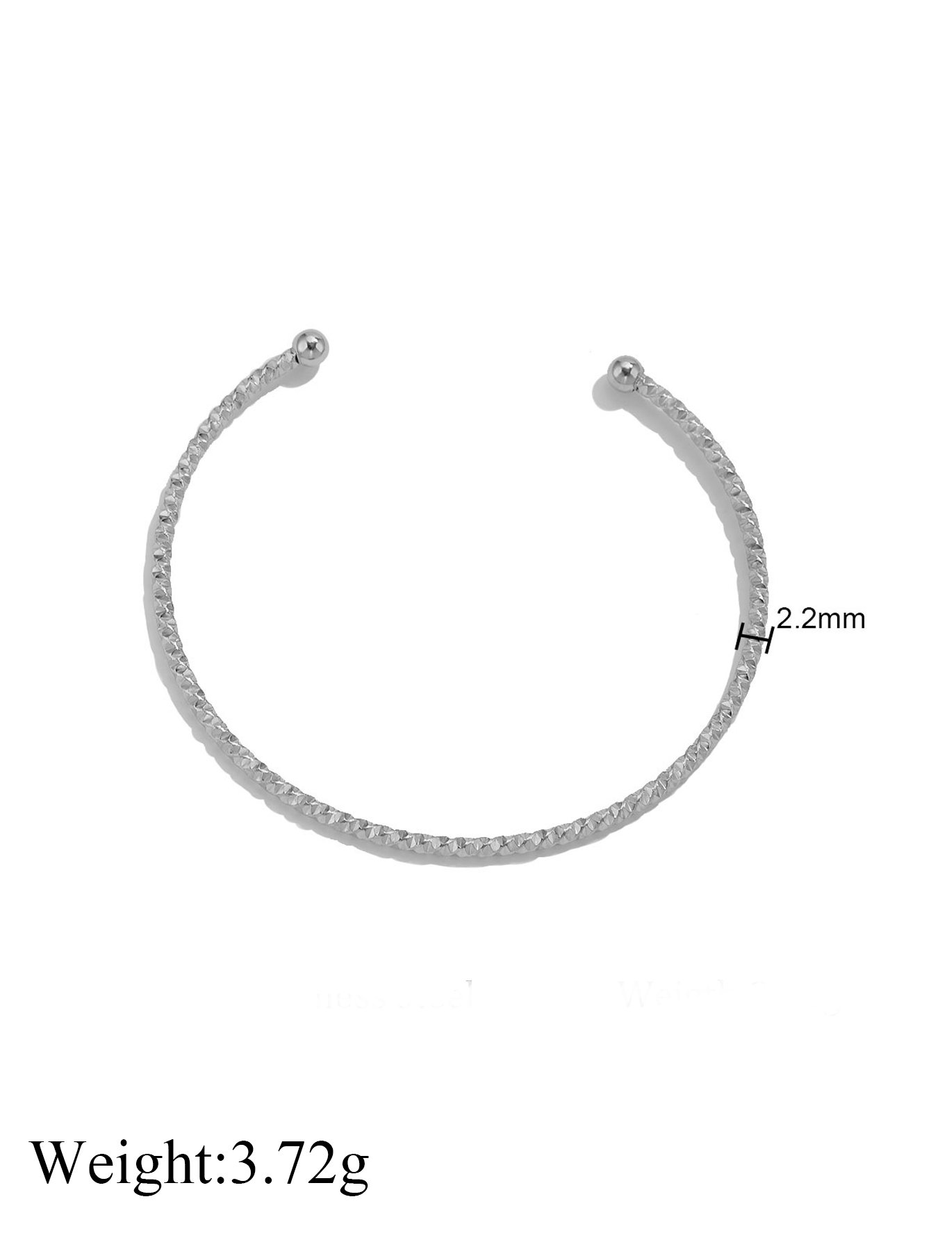 Silver Textured Open Cuff Bracelet - Casual Wear.