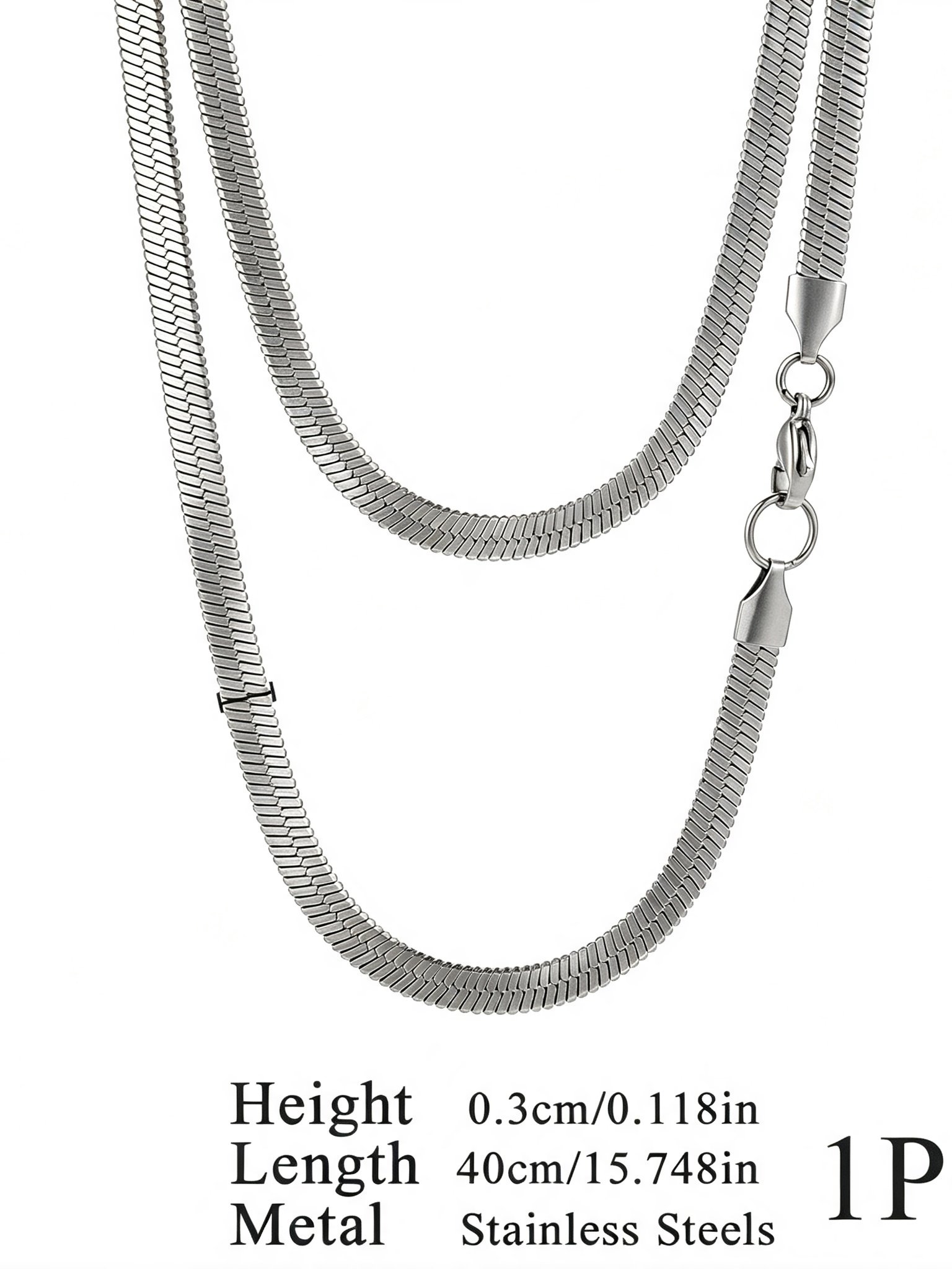 Silver Stainless Steel Snake Chain Necklace