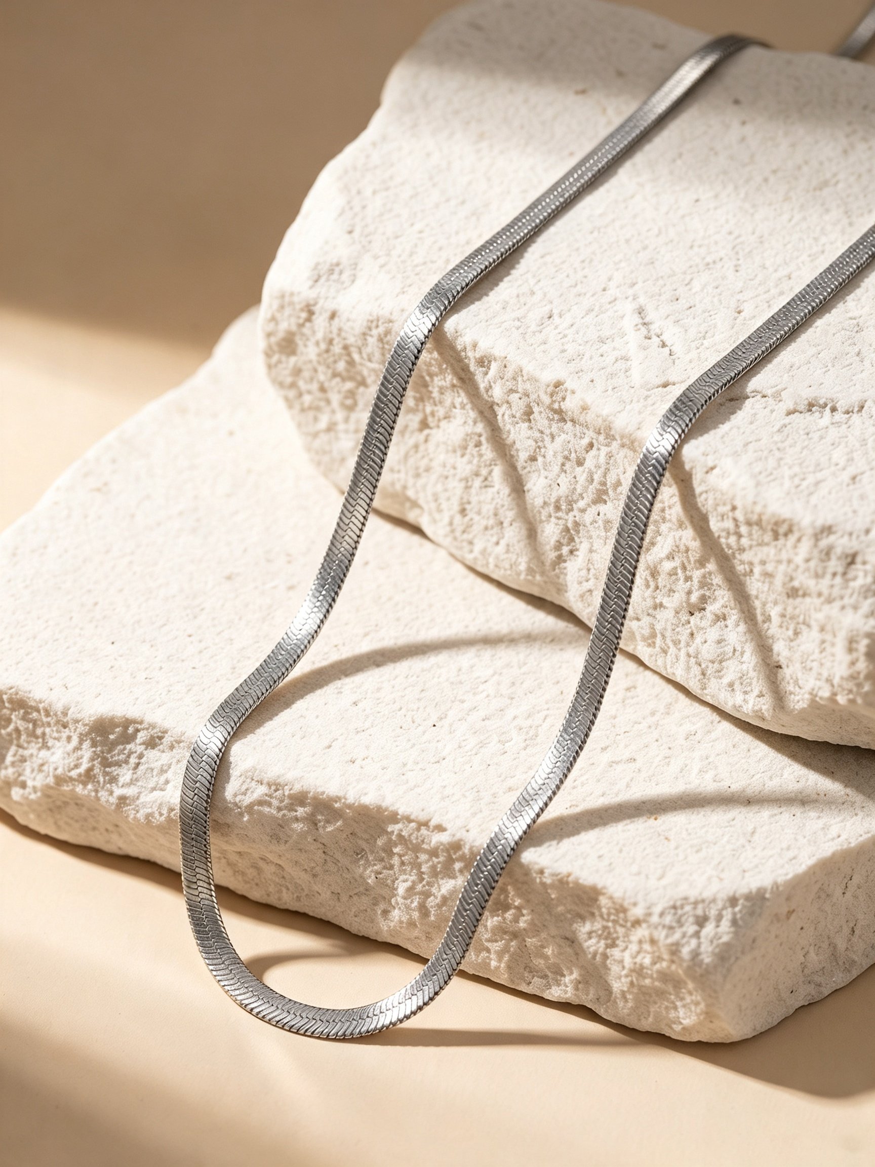 Silver Stainless Steel Snake Chain Necklace