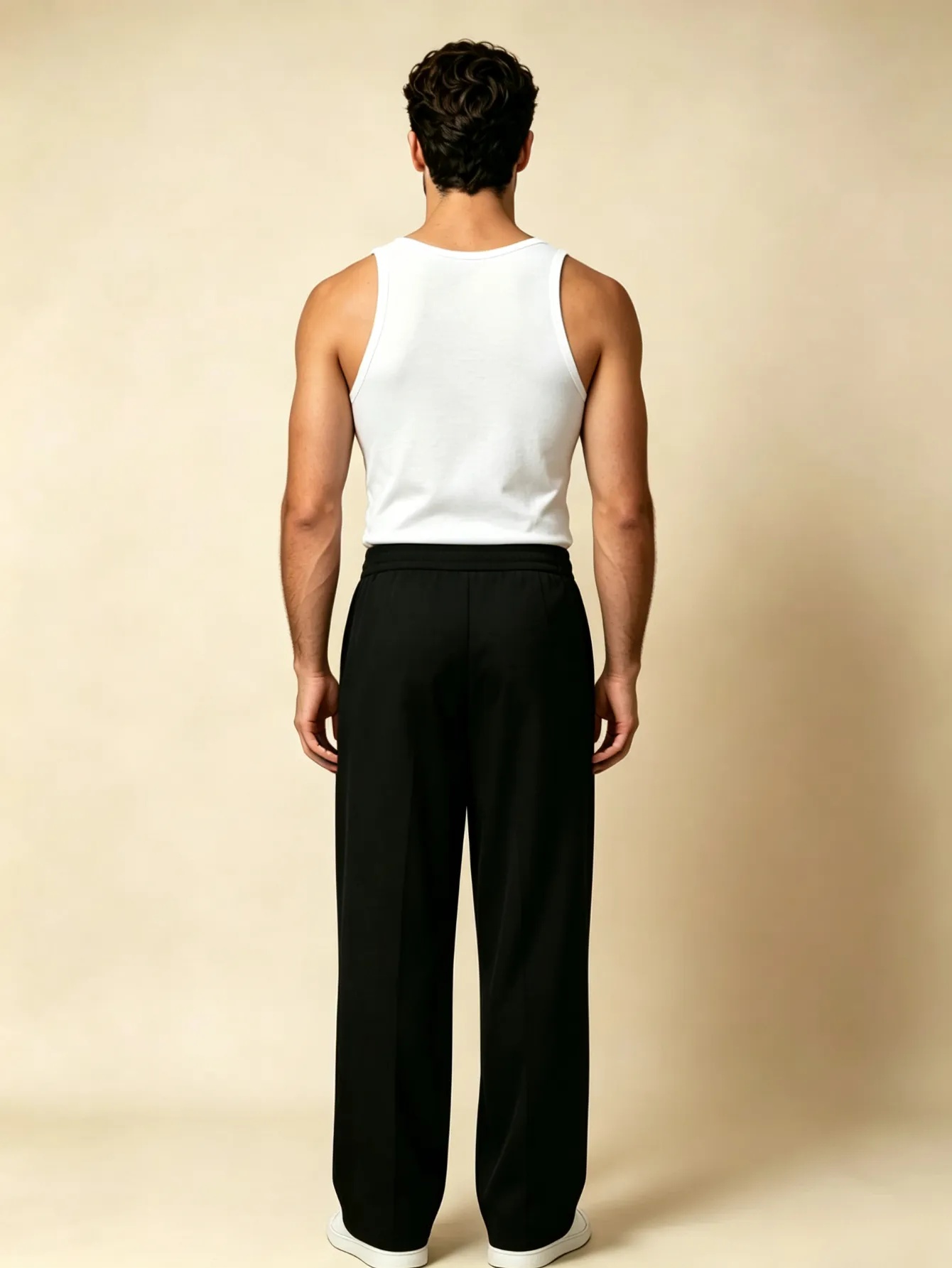 Mens White Tank Top and Trousers Co-Ord Set