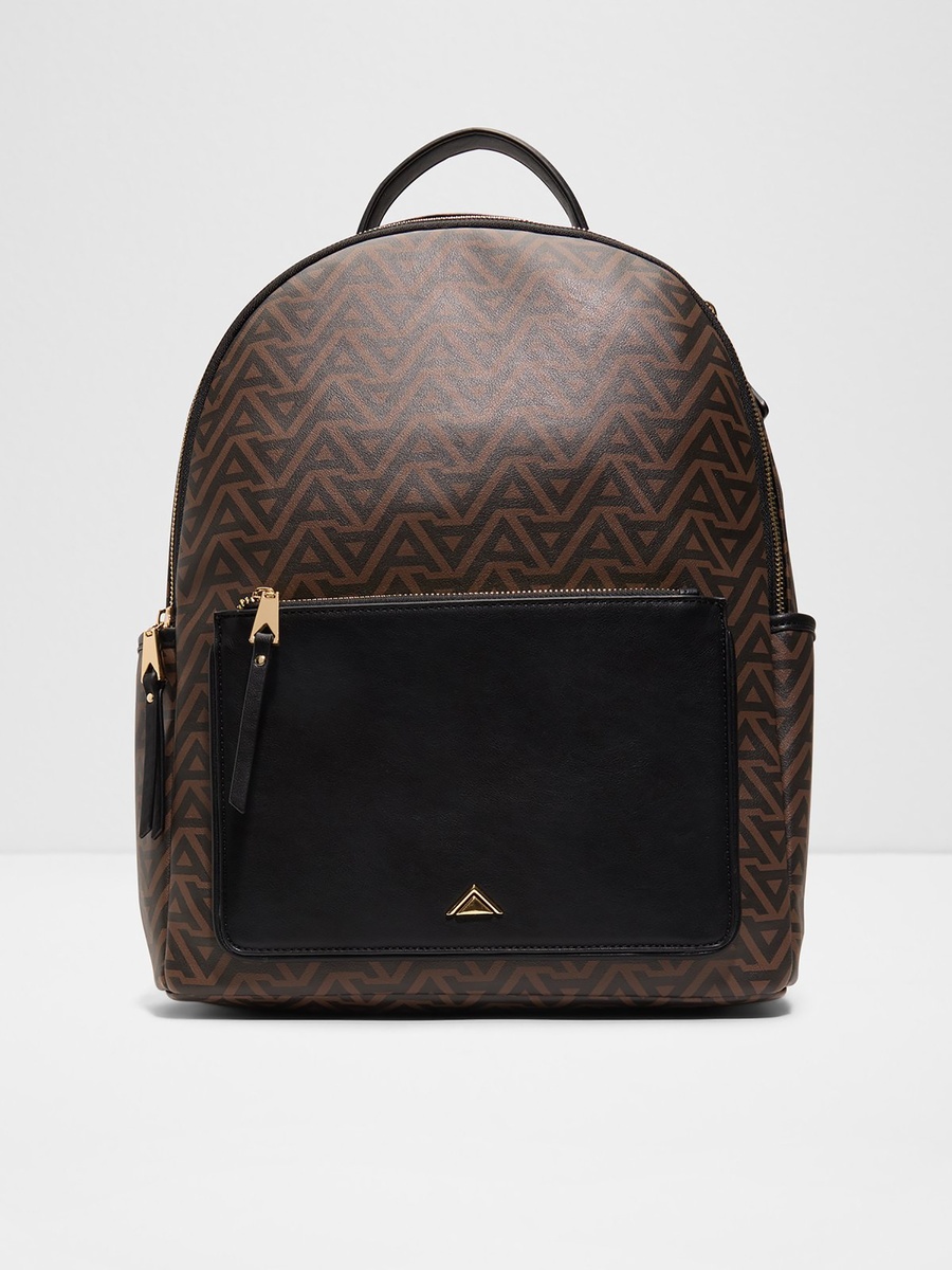 Lannon Monogram Top Handle Backpack with Zip Closure and Adjustable Strap