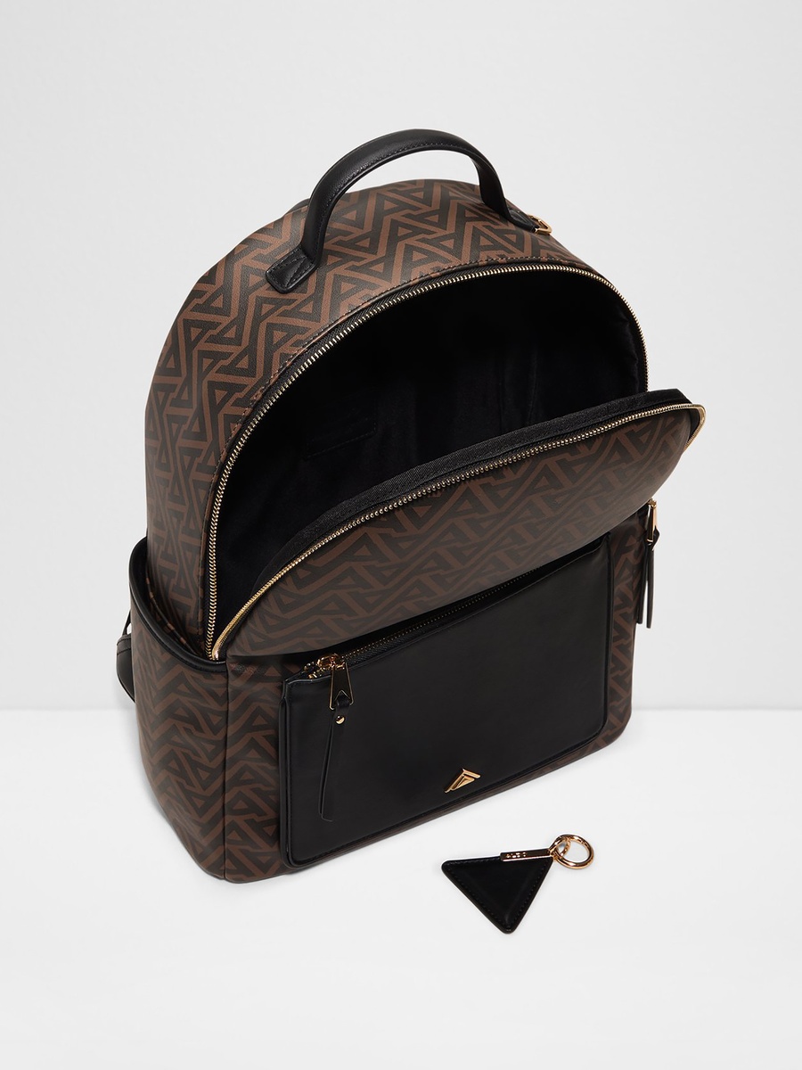Lannon Monogram Top Handle Backpack with Zip Closure and Adjustable Strap
