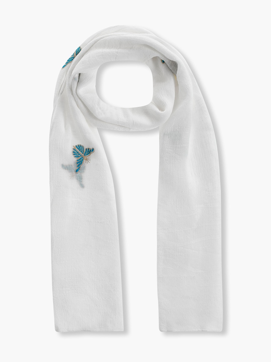 Butterfly Embroidered Scarf