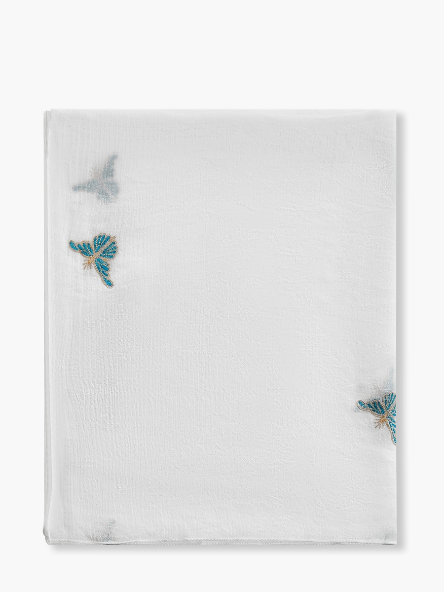 Butterfly Embroidered Scarf