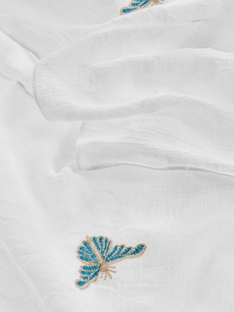 Butterfly Embroidered Scarf