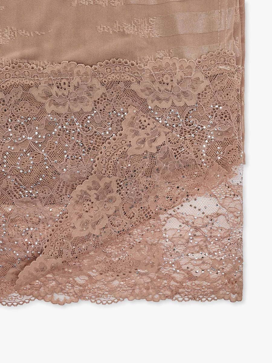 Embellished Floral Lace Scarf