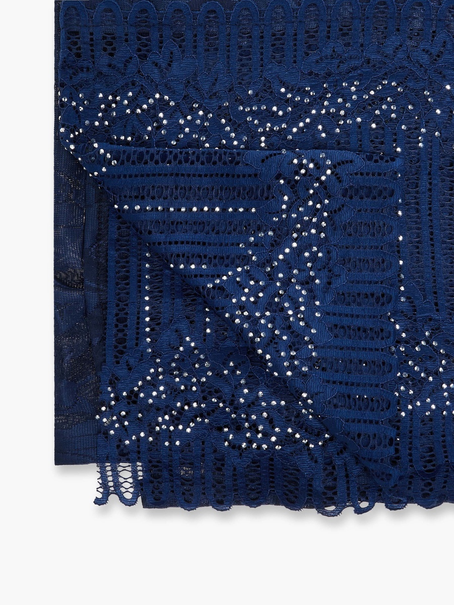 Embellished Floral Lace Scarf
