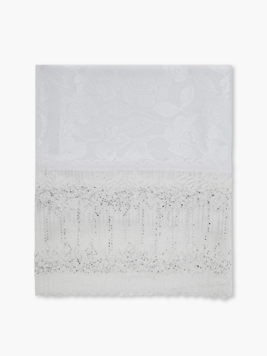Embellished Floral Lace Scarf
