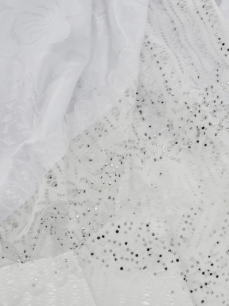 Embellished Floral Lace Scarf