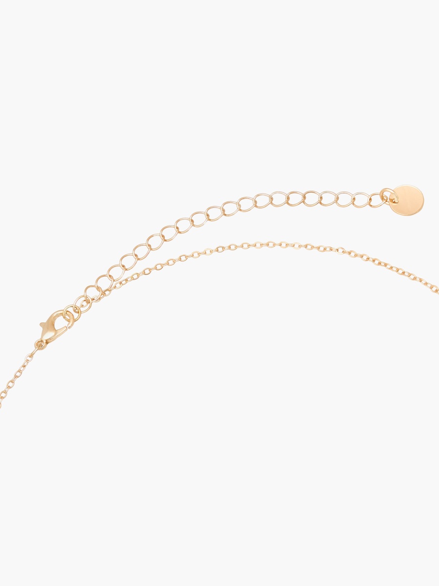 Metal Necklace with Clover Design