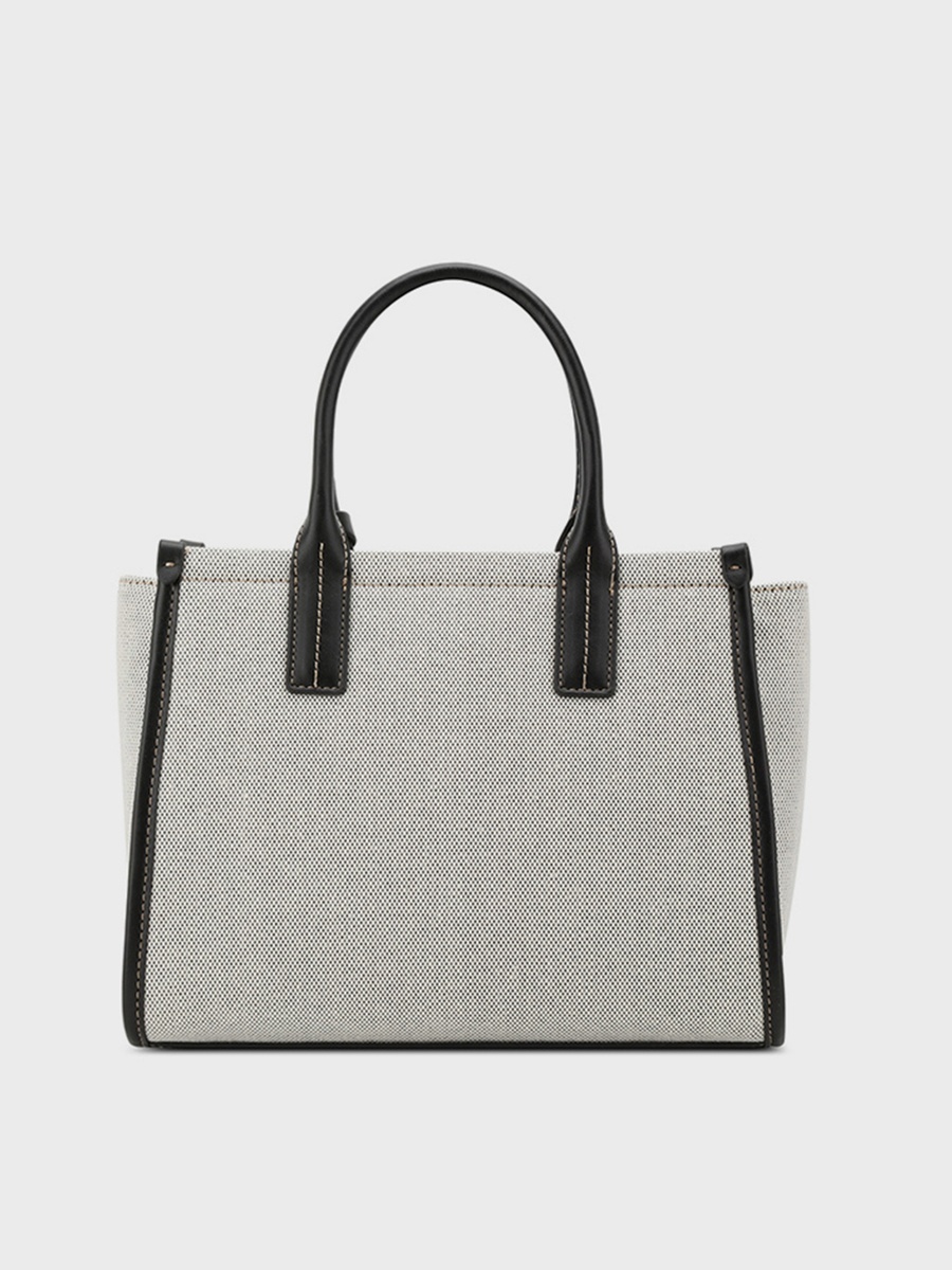 Textured Double Handle Satchel Bag with Zipper Closure and Detachable Strap