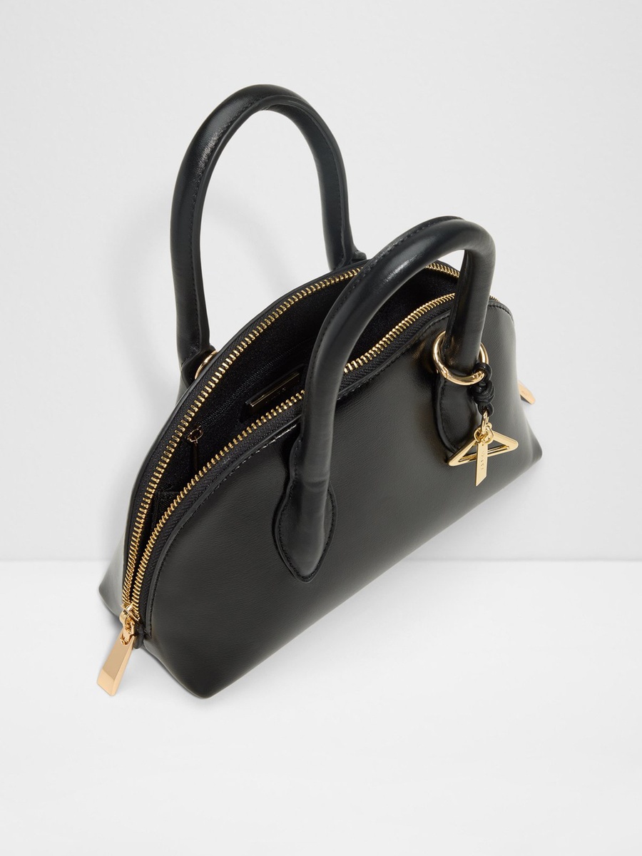 Novallie Double Handle Satchel Bag with Zipper and Detachable Strap