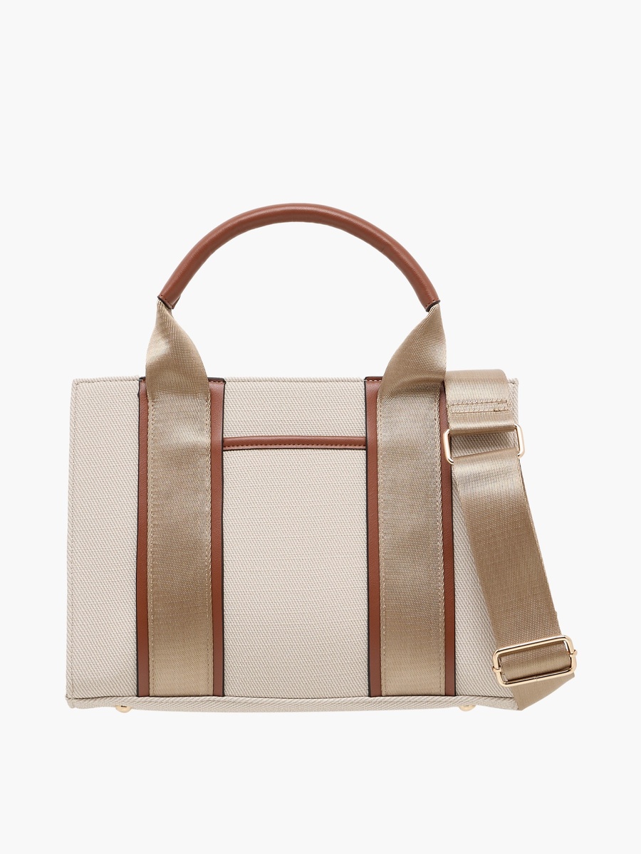 Textured Tote Bag with Detachable Strap