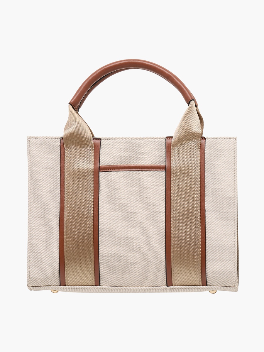 Textured Tote Bag with Detachable Strap