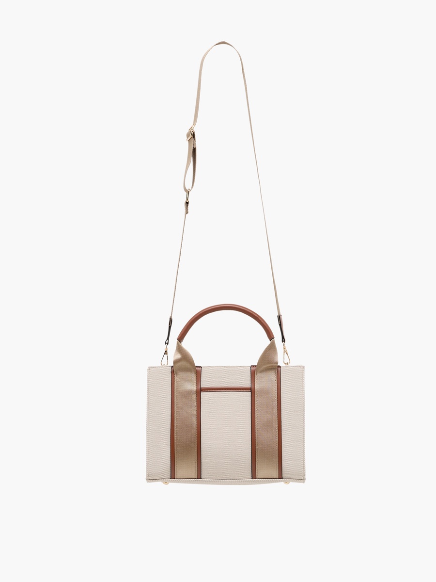 Textured Tote Bag with Detachable Strap
