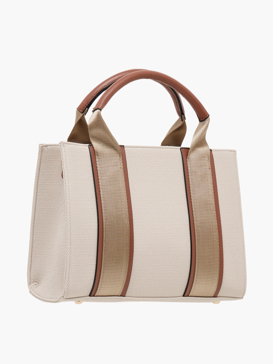Textured Tote Bag with Detachable Strap
