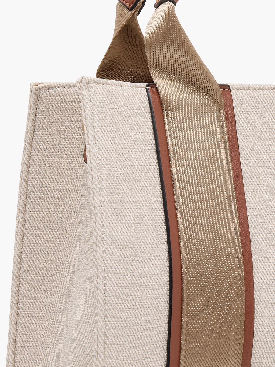 Textured Tote Bag with Detachable Strap