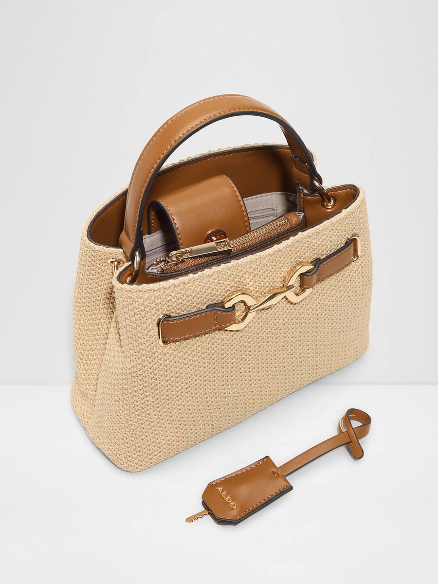 Marinia Textured Single Handle Mini Satchel Bag with Magnetic Closure and Strap