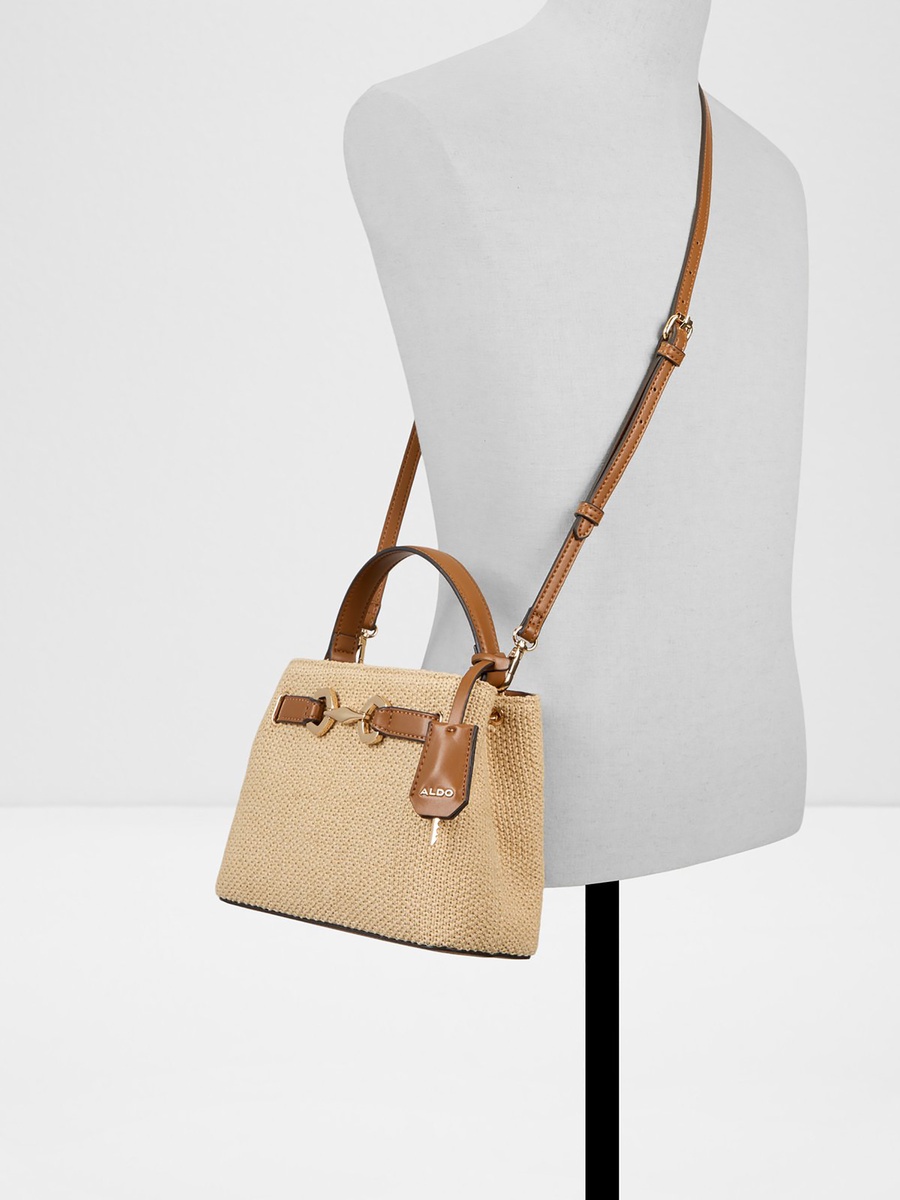 Marinia Textured Single Handle Mini Satchel Bag with Magnetic Closure and Strap