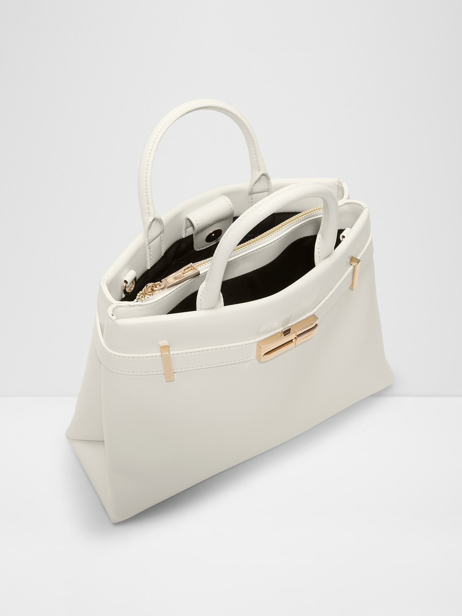 Alicie Plain Double Handle Satchel Bag with Magnetic Closure and Adjustable Strap