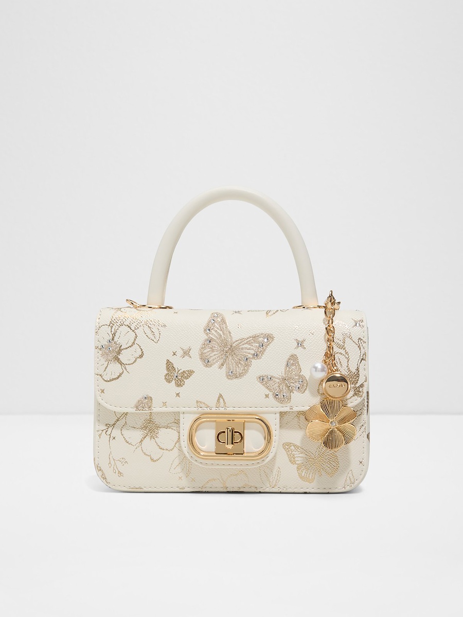 Eloize Embellished Top Handle Mini Satchel Bag with Twist Lock and Detachable Strap