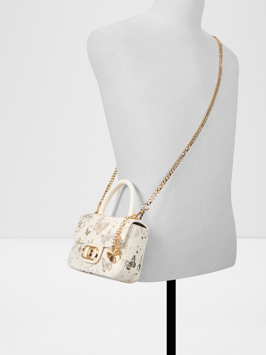 Eloize Embellished Top Handle Mini Satchel Bag with Twist Lock and Detachable Strap