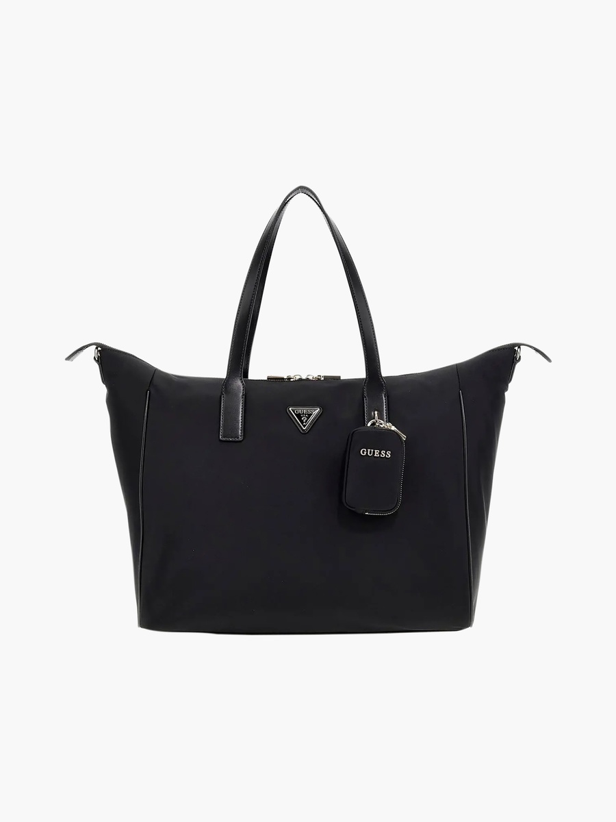 Follie Double Handle Tote Bags and Pouch with Zipper Closure and Detachable Strap