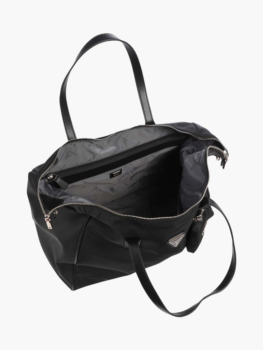 Follie Double Handle Tote Bags and Pouch with Zipper Closure and Detachable Strap